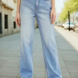 Bewakoof Blue Cotton Straight Fit Jeans-picture-16
