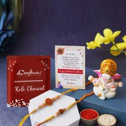 eCraftIndia Assorted Multicolor Rakhi with Ganesha Idol-image-75