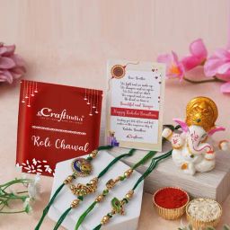 eCraftIndia Assorted Multicolor Rakhi with Ganesha Idol-image-17