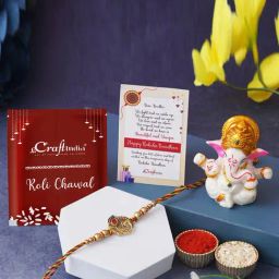 eCraftIndia Assorted Multicolor Rakhi with Ganesha Idol-image-18
