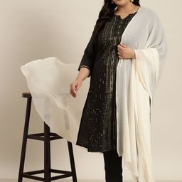 Sztori Plus Size Ethnic Motifs Printed Kurta with Trousers & Dupatta-picture-10