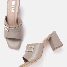 ELLE Women Metallic Detail Block Heels-37