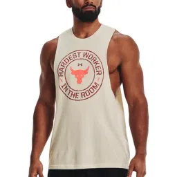 Under Armour Brown Cotton Regular Fit Printed Tank Tee-picture-24