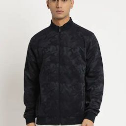 Turtle Blue Relaxed Fit Printed Jacket-image-89