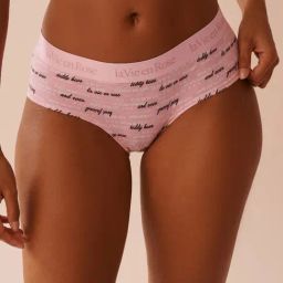 La Vie En Rose Pink Elastic Band Hiphugger Printed Bikini Panty-image-54