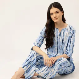 ETC Women Tie & Dye Printed Night suit-image-88
