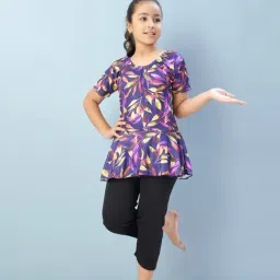 Aarika Girls Purple Printed Swimsuit-image-62