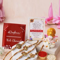 eCraftIndia Assorted Multicolor Rakhi with Ganesha Idol-image-14