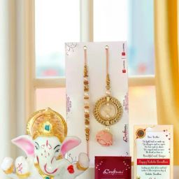 eCraftIndia Assorted Multicolor Rakhi with Ganesha Idol-image-9
