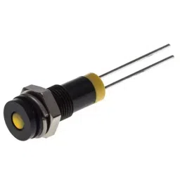 RS PRO Yellow Panel Mount Indicator 2V DC, Mounting Hole Size 6 mm, IP Rating IP67, Model No 7001606-40