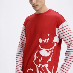 Disney by Glitchez Mickey Mania Printed Oversized T-shirt-image-74