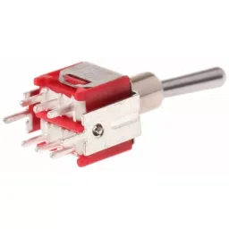 RS PRO Toggle Switch PCB Mount On-(On) DPDT Through Hole Terminal, 7347173P-72