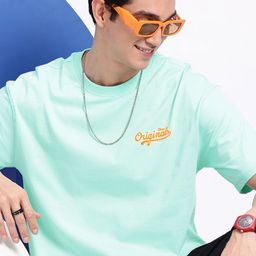 Aeropostale Minimal Typography Printed Drop-Shoulder Sleeves Pure Cotton T-shirt-image-48