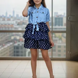 BAESD Polka Dot Crepe A-Line Dress-image-59