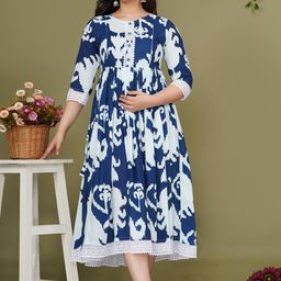 Pristyle Women Floral Printed Thread Work Maternity Anarkali Kurta-picture-22