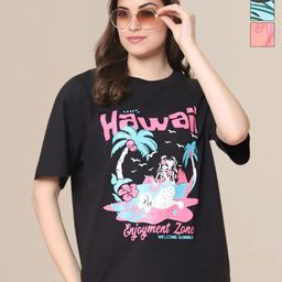 Mast & Harbour Pack Of 3 Graphic Printed Round Neck Cotton Oversized T-shirt-image-68