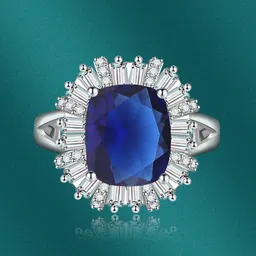 Designs & You Silver-plated Cubic Zirconia Studded Crushed Ice-Cut Ring image 3