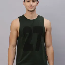 Metronaut Pure Cotton Printed Round Neck Gym Vests MNT-SD04221063RL-12