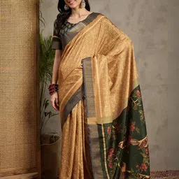 Anouk Floral Silk Blend Banarasi Saree-image-85