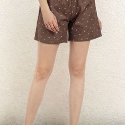 Anjir Women Pure Cotton Printed Regular Fit Mid-Rise Regular Shorts-picture-26