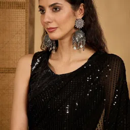 Sangria Embellished Saree with Unstitched Blouse-picture-35