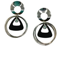 Soniya Crafts Silver Plated Stones Studded Geometric Shaped Korean Drop Earrings-image-79