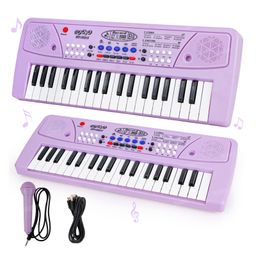 Fiddlerz 37 Key Piano Keyboard Toy with Power Option, Recording and Mic, Electronic Piano Keyboard Multi-Function Portable Piano Keyboard - Purple-4