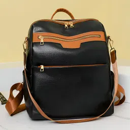 SYGA Women's Backpack With Printed Design, Crossbody Travel Bag (Black)-picture-32