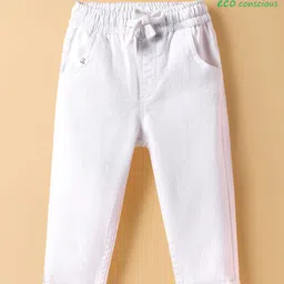 Babyoye Cotton Blend Woven Full Length Washed Denim Jeans with Stretch - White-picture-43
