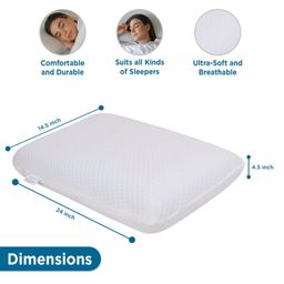 Sleepsia Memory Foam Cervical Orthopedic Ultimate Comfort Bed Pillow for Sleeping Suitable for Back, Side & Stomach Sleeper with Cover (Standard, Pack of 1) image 3