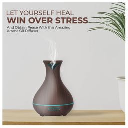 Sleepsia Rene-Maurice Premium Electric Aroma Diffuser for Home Fragrance | Humidifier for Room | 7 Calm Mood Changing LED Lights with Free Essential Oil Ultrasonic Auto Off Humidifier Diffuser for Meditation image 3