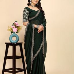 K 5 Fashion Embroidered Pure Chiffon Saree-58