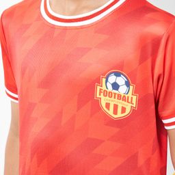 Pine Active Knit Half Sleeves T-Shirt & Shorts Football Set - Red image 5