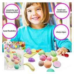 Bunie Realistic Fruit Cutting Toy Play Set for Kids12 Pcs Random Color image 5