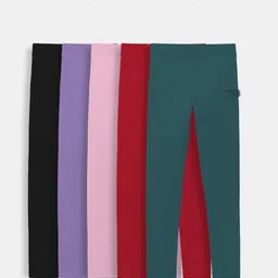 Dotokids Girls Pack Of 5 Cotton Ankle Length Leggings-picture-15