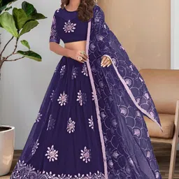 F Plus Fashion Net Semi-Stitched Lehenga Choli-image-26