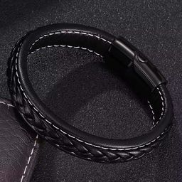 MEENAZ Men Silver Plated Stainless Steel Cuff Bracelet-image-27