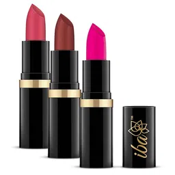 Iba Long Stay Matte Lipsticks Combo - Pink Blush A80, Dusky Rose A50 & Neon Crush A75-16