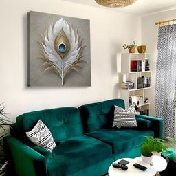 OLIVE TREE Grey & Beige Canvas Religious Wall Paintings image 4
