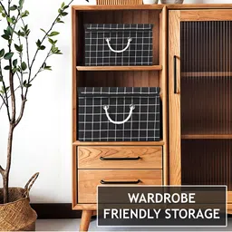 Aura Grey & Black 2 Pieces Multipurpose Storage Box With Lid & Handle image 5