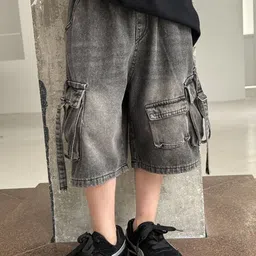 LULU & SKY Boys Loose Fit High-Rise Cargo Shorts-picture-18