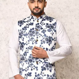 RANAK Digital Printed Woven Nehru Jacket-picture-3