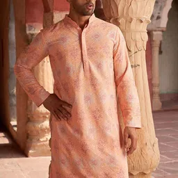 Jompers Embroidered Thread Work Mandarin Collar Kurta With Pyjamas-image-13