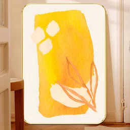 Myntra Elegant Homes White & Yellow Printed Wooden Wall Art-image-86
