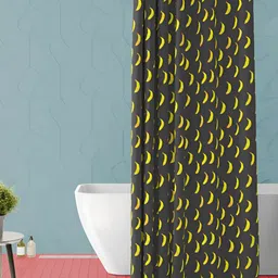 ArtzFolio Black & Yellow Printed Waterproof Shower Curtain-17