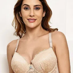 Quttos Floral Bra Full Coverage Underwired Lightly Padded-image-14
