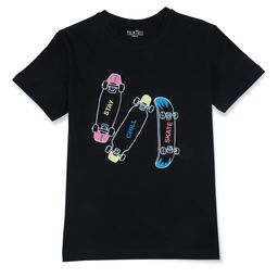 Palm Tree Boys Graphic Printed Round Neck Cotton T-Shirt-image-92