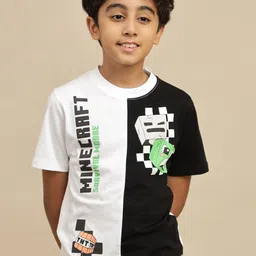 Kids Ville Boys Minecraft Graphic Printed Round Neck Pure Cotton Regular Fit T-shirt-image-20