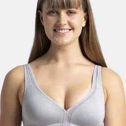 Jockey Wirefree Non Padded Soft Touch Full Coverage Stylised Mesh Panel Tshirt Bra-1820-picture-41