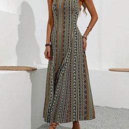 JC Mode Print A-Line Midi Dress-image-55